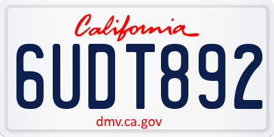 CA license plate 6UDT892