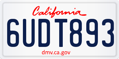 CA license plate 6UDT893