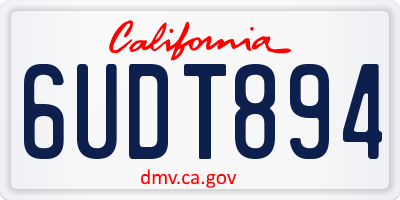 CA license plate 6UDT894