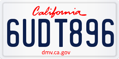 CA license plate 6UDT896
