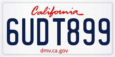 CA license plate 6UDT899