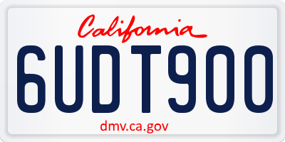 CA license plate 6UDT900
