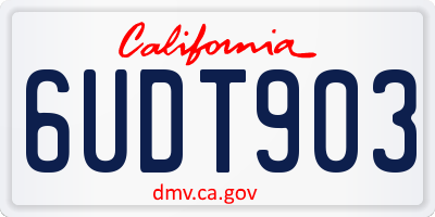 CA license plate 6UDT903