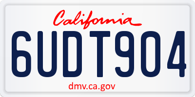 CA license plate 6UDT904