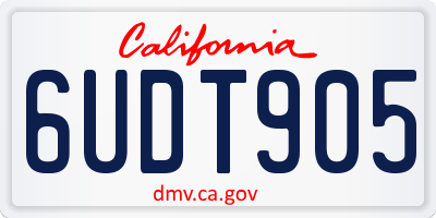 CA license plate 6UDT905