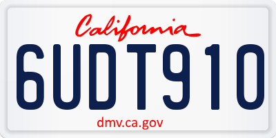 CA license plate 6UDT910