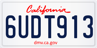 CA license plate 6UDT913