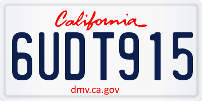 CA license plate 6UDT915