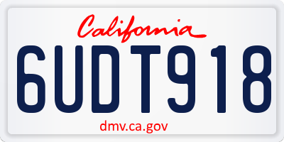 CA license plate 6UDT918