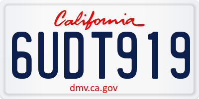 CA license plate 6UDT919
