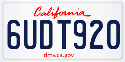 CA license plate 6UDT920