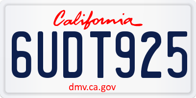 CA license plate 6UDT925
