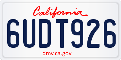 CA license plate 6UDT926