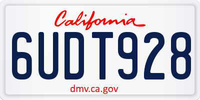 CA license plate 6UDT928