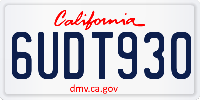 CA license plate 6UDT930