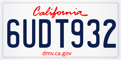 CA license plate 6UDT932