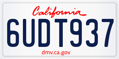 CA license plate 6UDT937