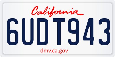 CA license plate 6UDT943