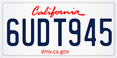 CA license plate 6UDT945