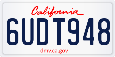 CA license plate 6UDT948