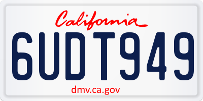 CA license plate 6UDT949
