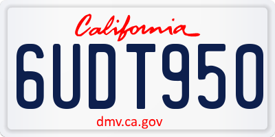 CA license plate 6UDT950