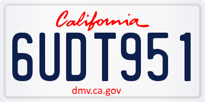CA license plate 6UDT951