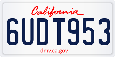 CA license plate 6UDT953