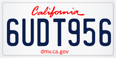 CA license plate 6UDT956