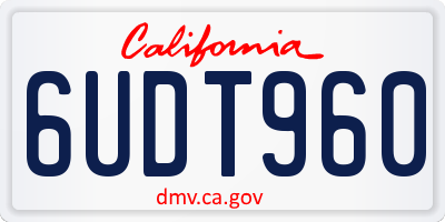 CA license plate 6UDT960