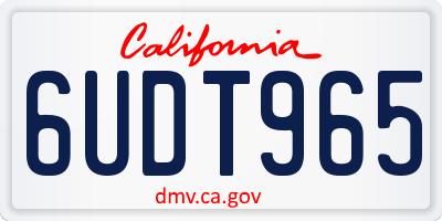 CA license plate 6UDT965