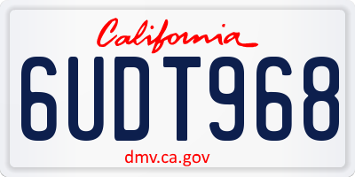 CA license plate 6UDT968