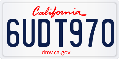 CA license plate 6UDT970
