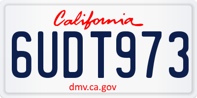 CA license plate 6UDT973