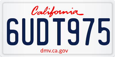CA license plate 6UDT975