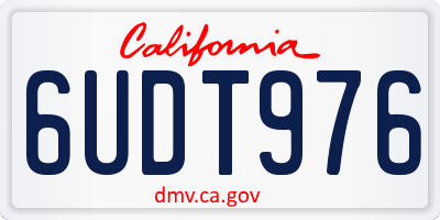 CA license plate 6UDT976