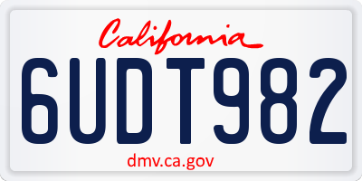 CA license plate 6UDT982