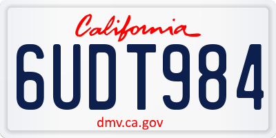 CA license plate 6UDT984