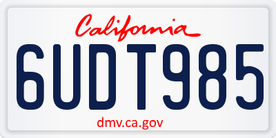 CA license plate 6UDT985