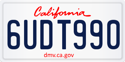 CA license plate 6UDT990