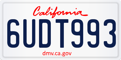CA license plate 6UDT993