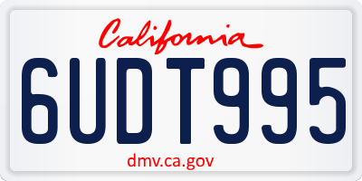CA license plate 6UDT995