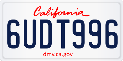 CA license plate 6UDT996