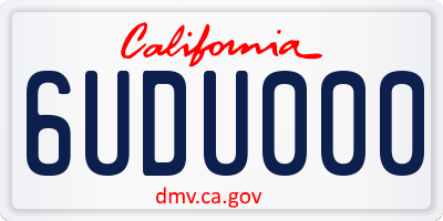 CA license plate 6UDU000