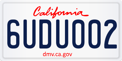CA license plate 6UDU002