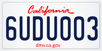 CA license plate 6UDU003