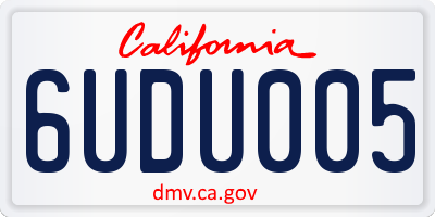 CA license plate 6UDU005