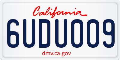 CA license plate 6UDU009