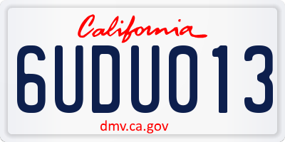 CA license plate 6UDU013