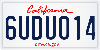CA license plate 6UDU014